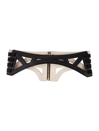 Herve Leger Wide Leather Waist Belt