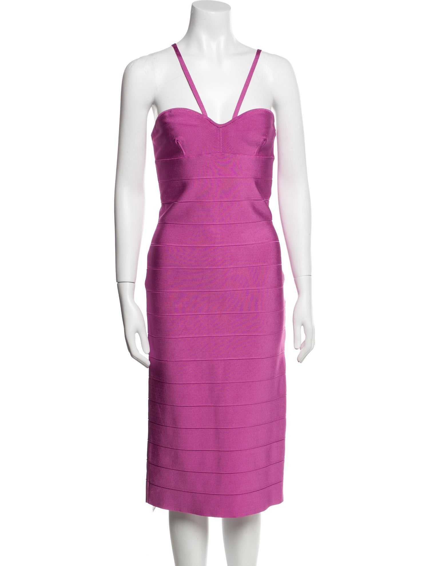 Herve Leger V-Neck Midi Length Dress