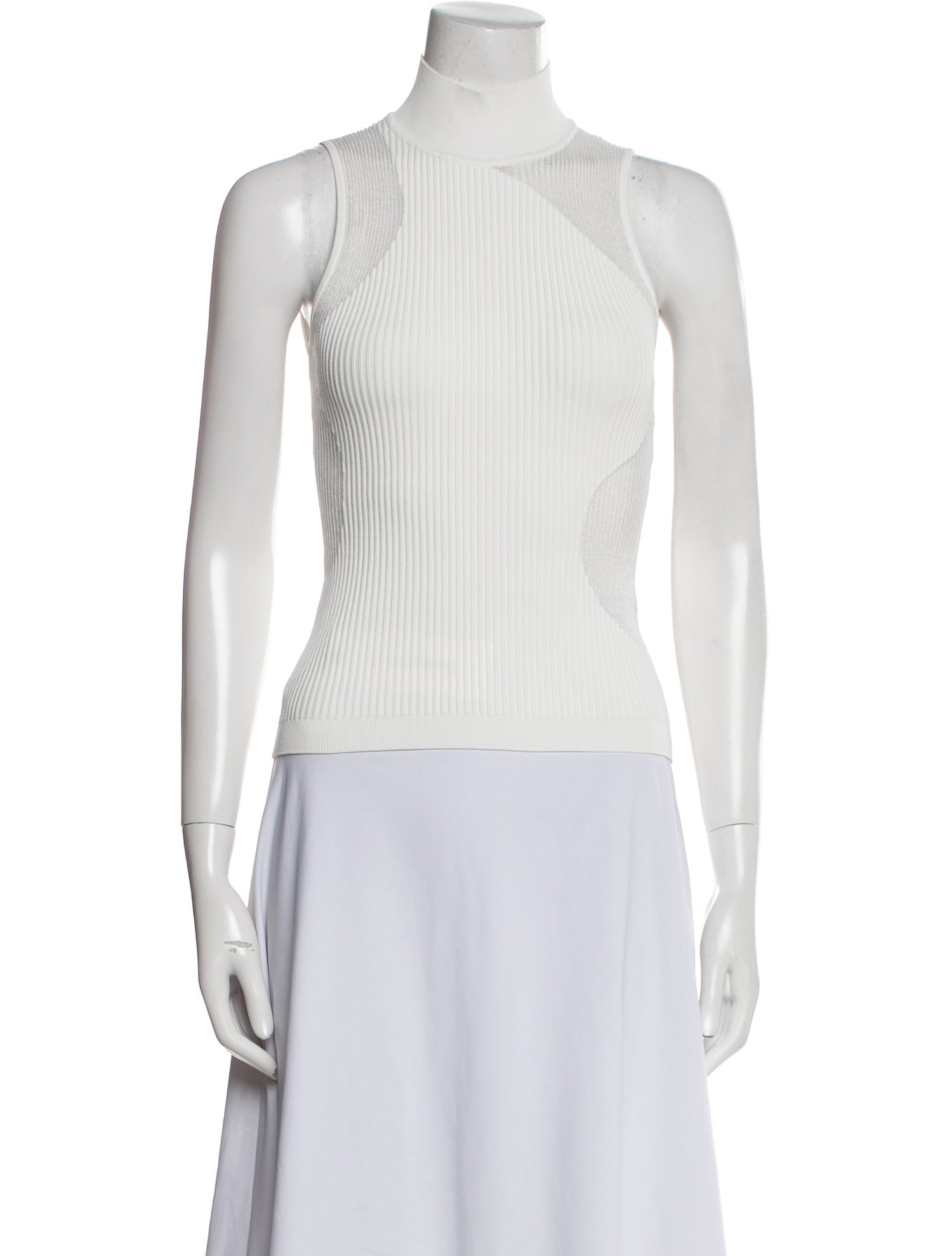 Herve Leger Mock Neck Sleeveless Top