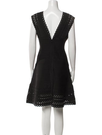 Herve Leger V-Neck Mini Dress