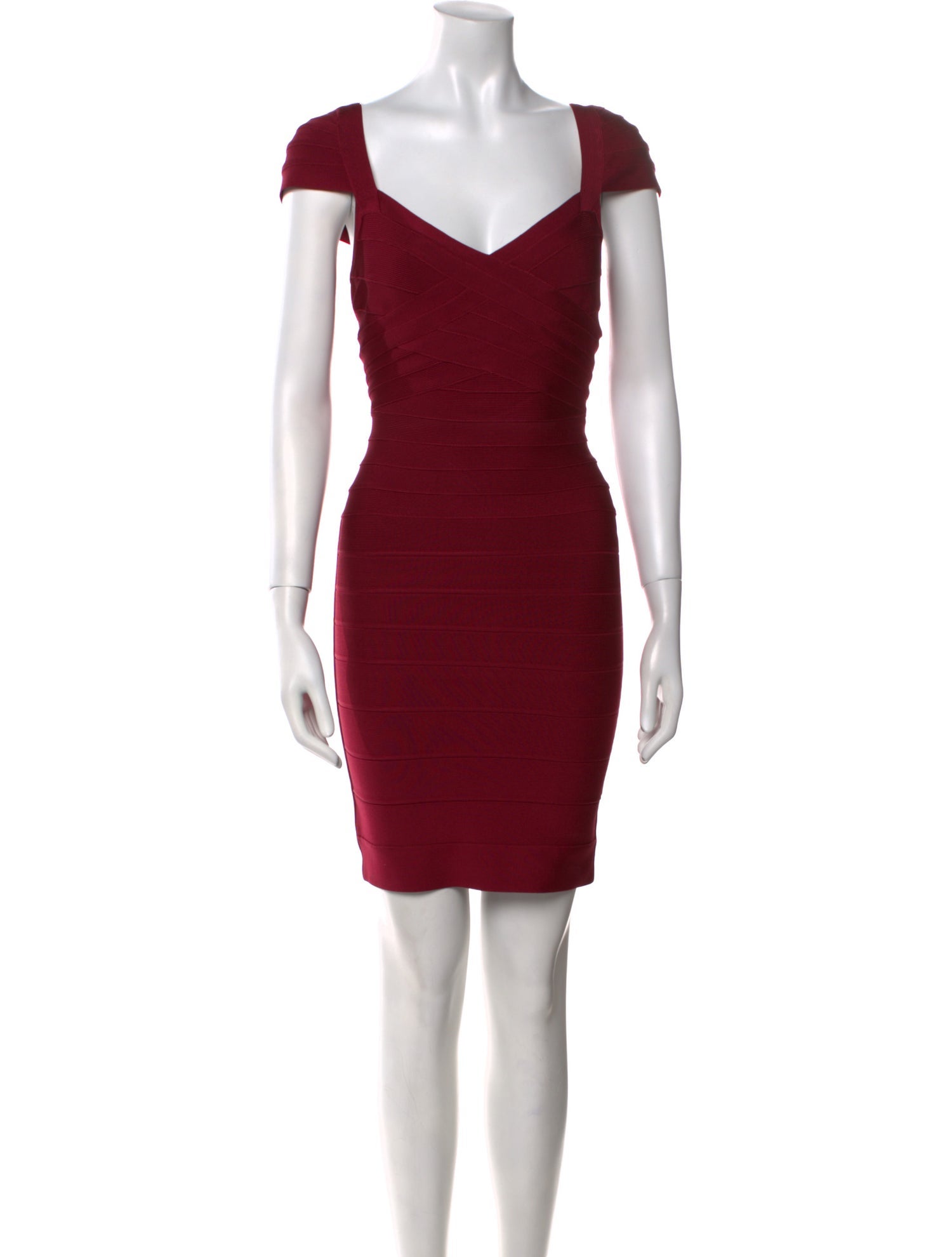 Herve Leger V-Neck Mini Dress
