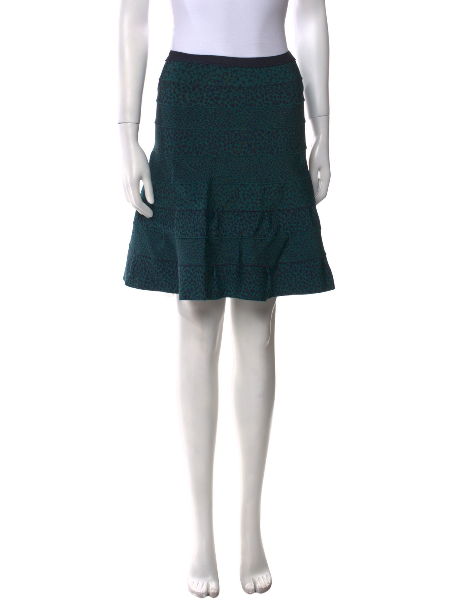 Herve Leger Printed Knee-Length Skirt
