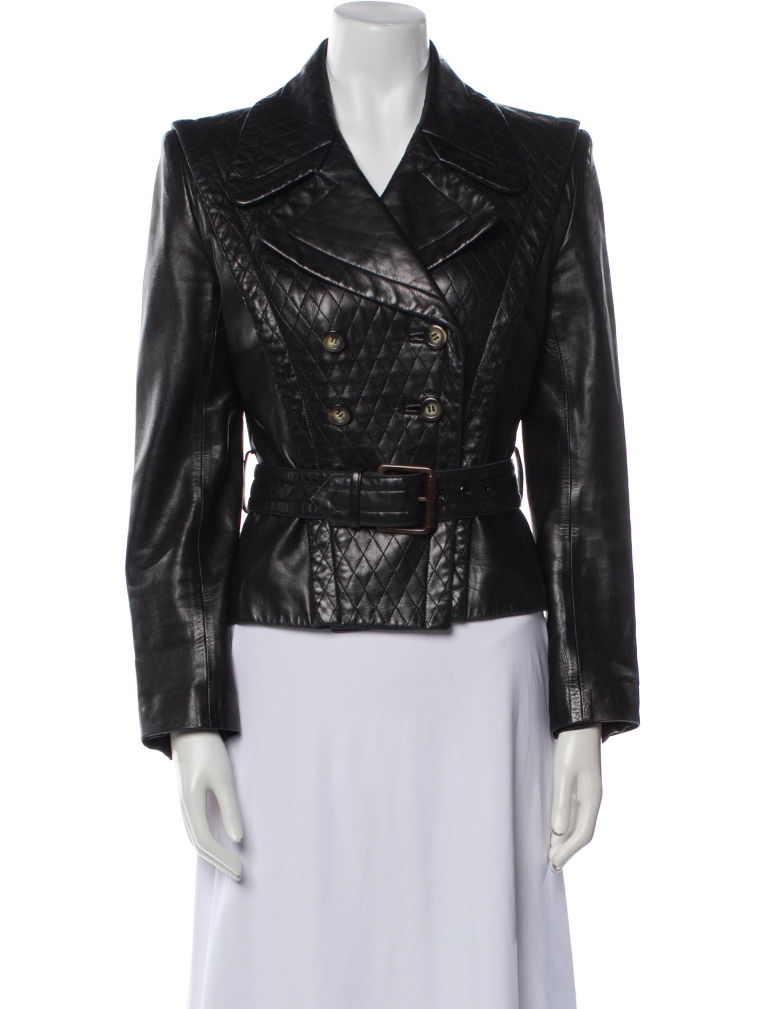 Herve Leger Leather Biker Jacket