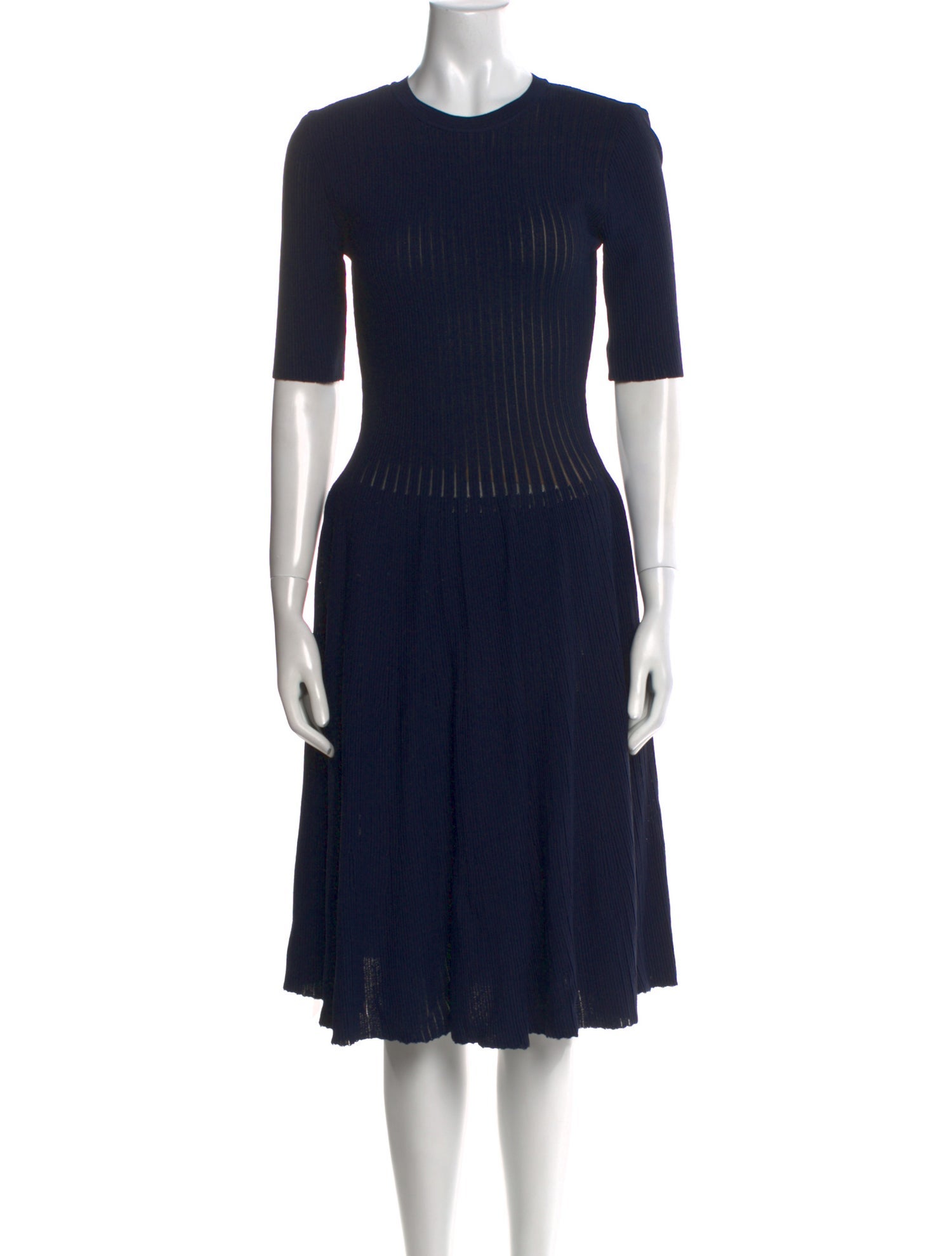 Herve Leger Crew Neck Midi Length Dress