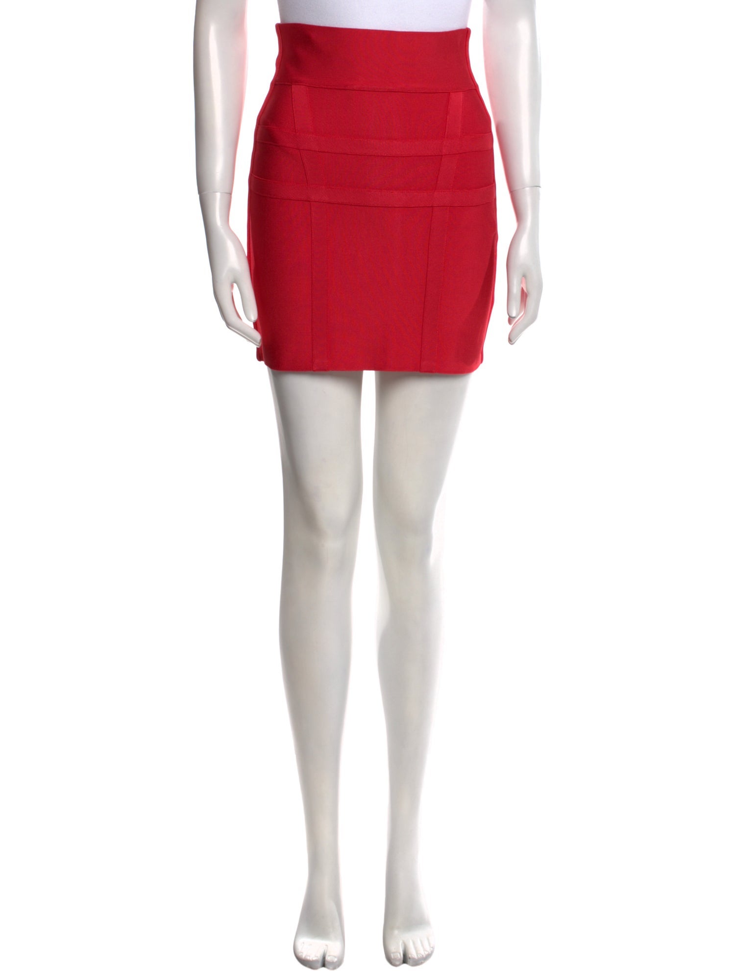 Herve Leger Grosgrain Trim Mini Skirt