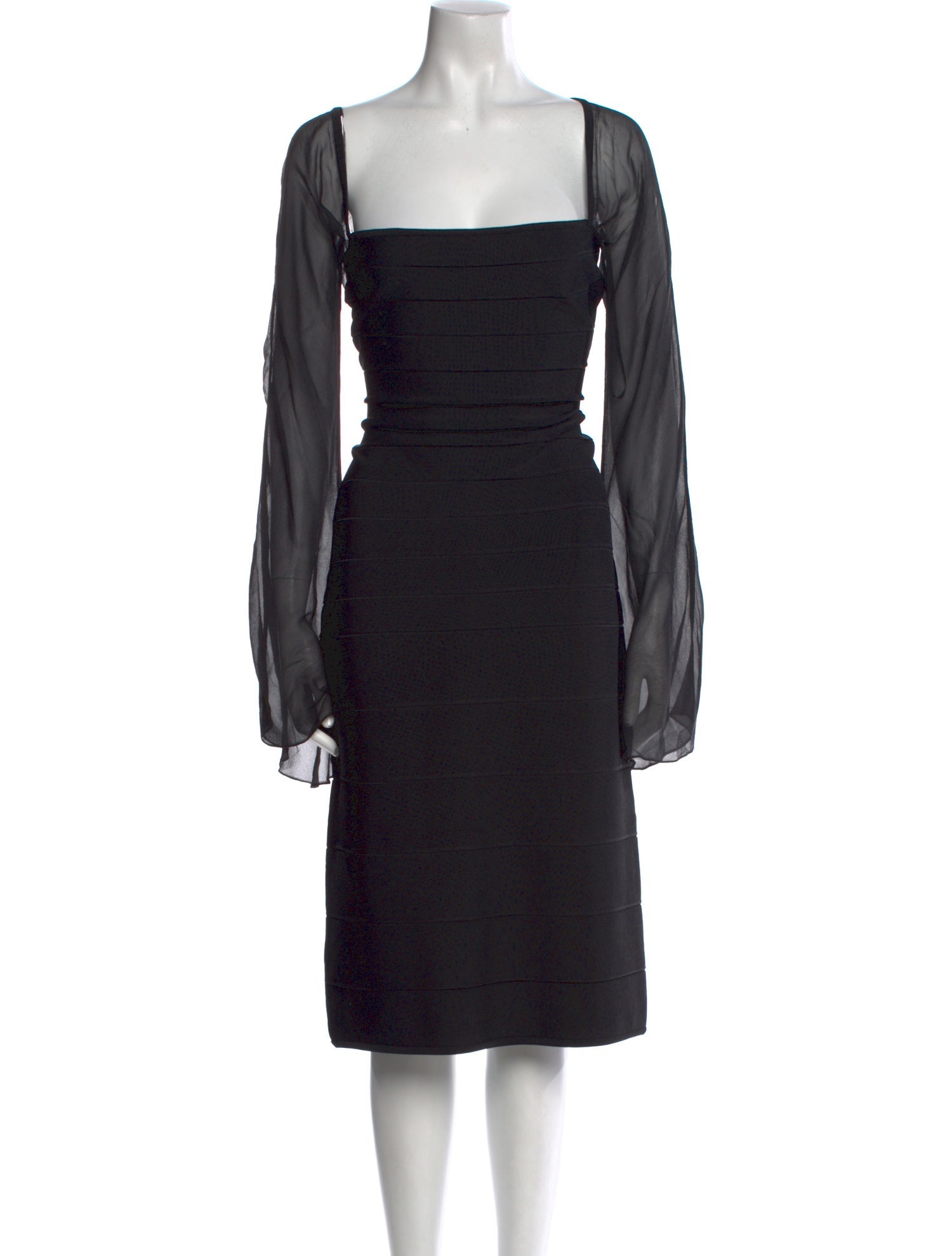 Herve Leger Square Neckline Midi Length Dress