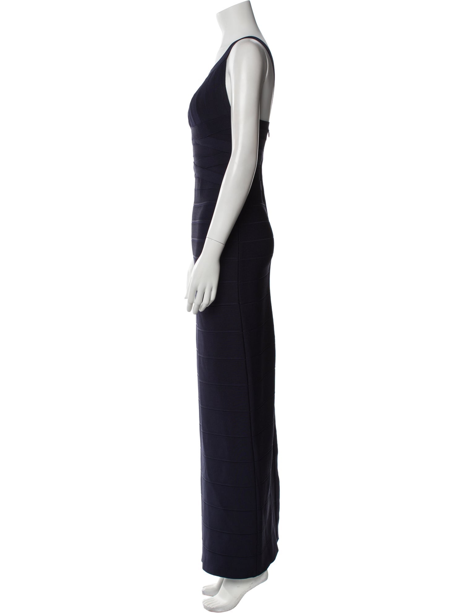 Herve Leger Scoop Neck Long Dress