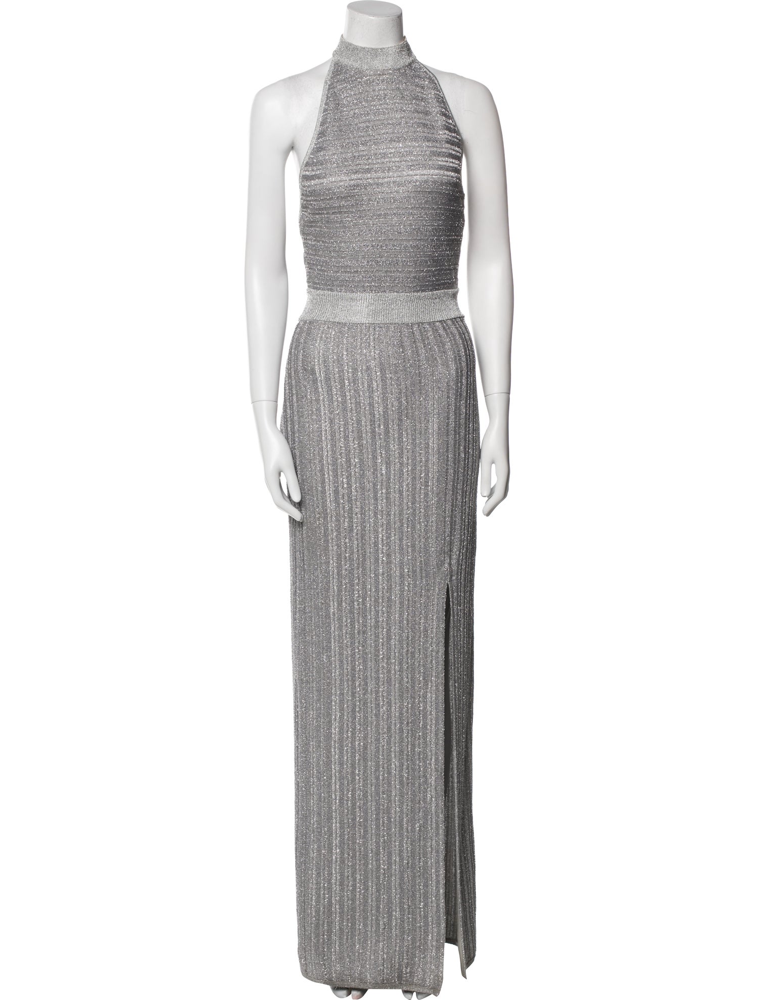 Herve Leger Mock Neck Long Dress