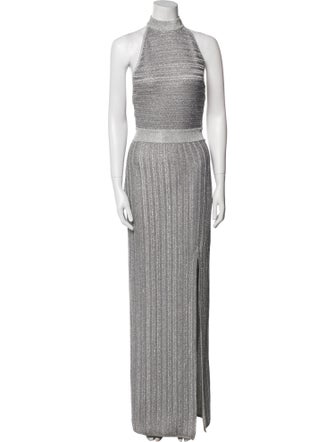 Herve Leger Mock Neck Long Dress