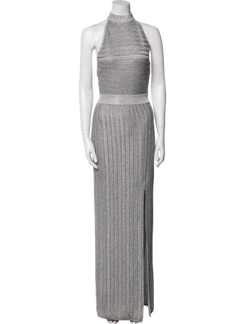 Herve Leger Mock Neck Long Dress