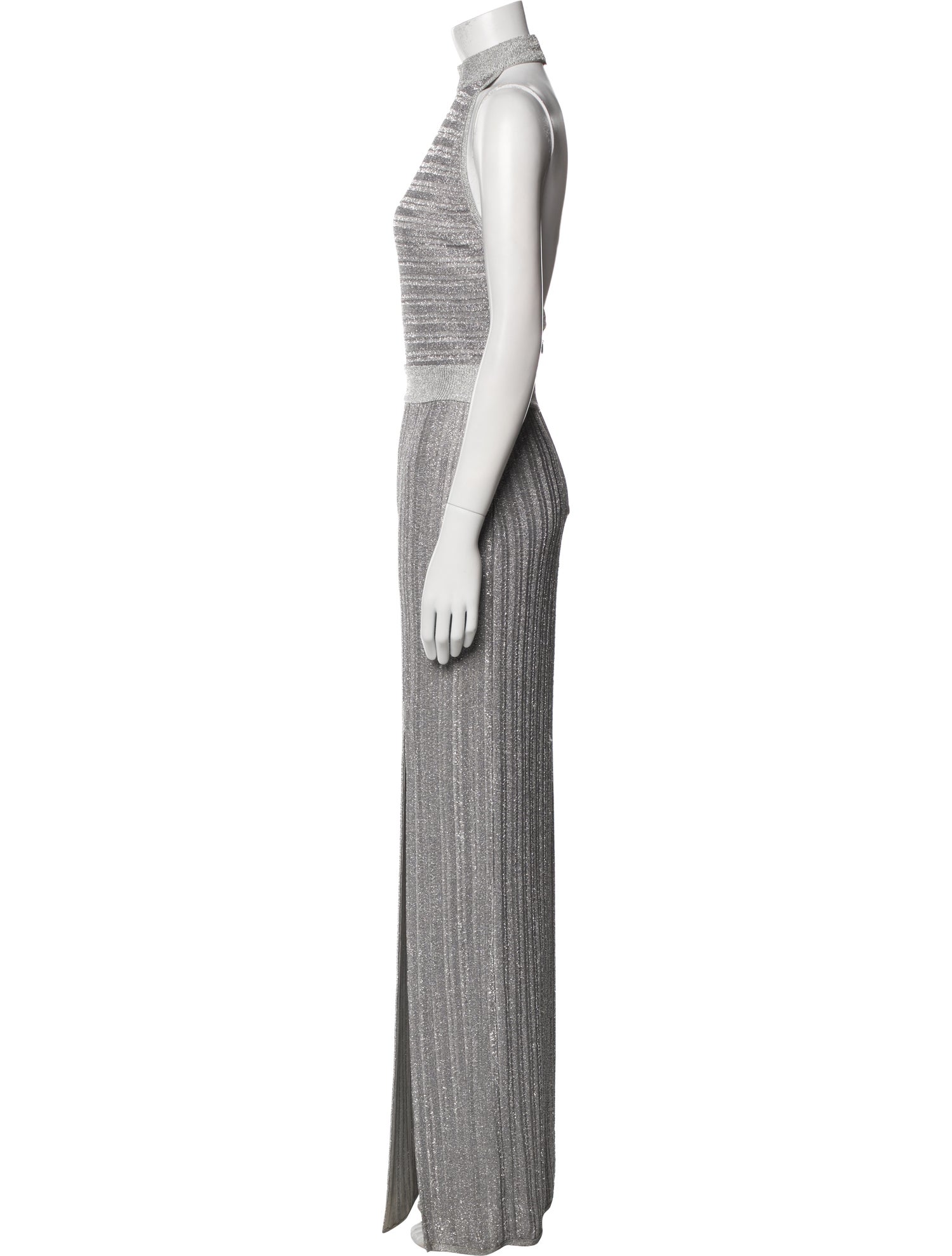 Herve Leger Mock Neck Long Dress