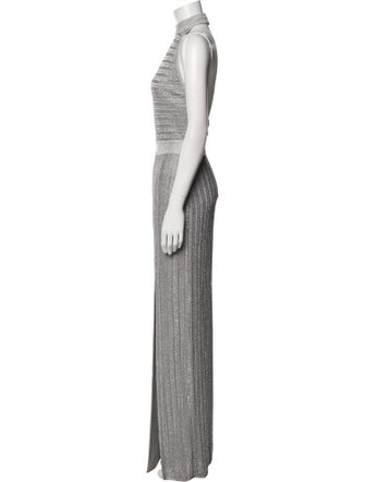 Herve Leger Mock Neck Long Dress