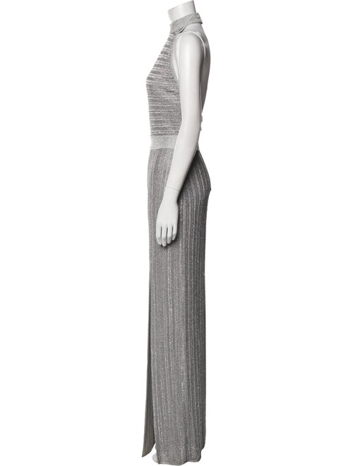 Herve Leger Mock Neck Long Dress