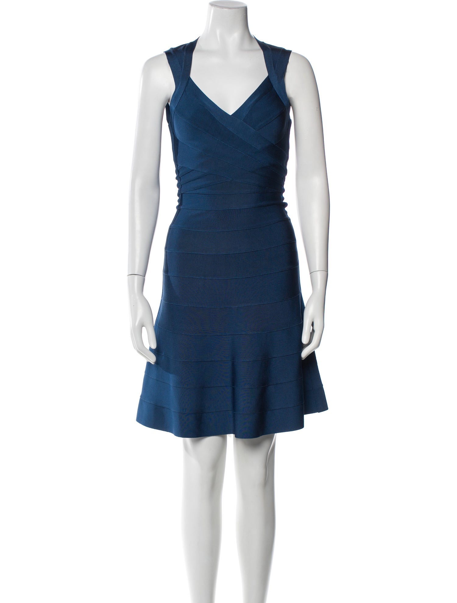 Herve Leger V-Neck Mini Dress