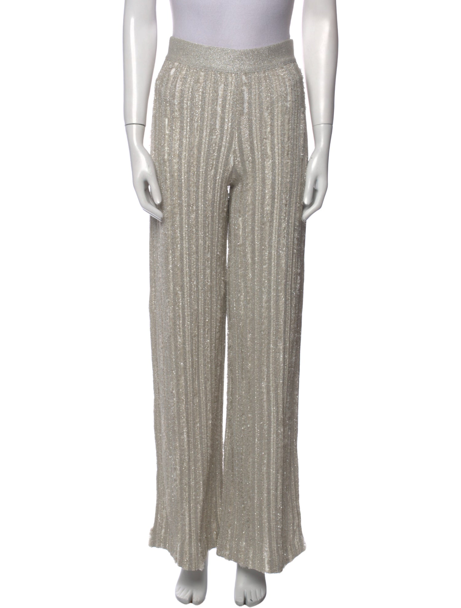 Herve Leger Striped Wide Leg Pants