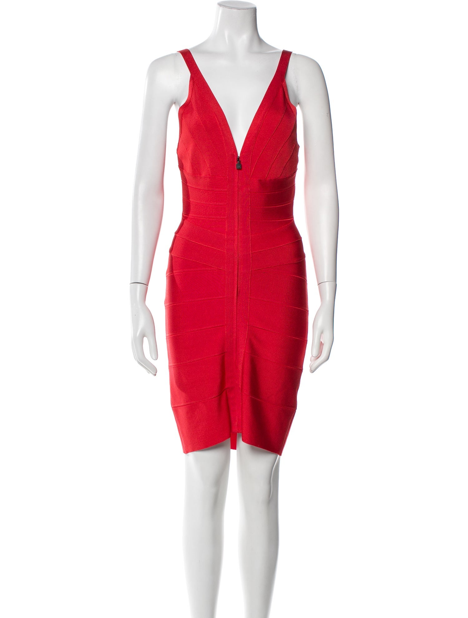 Herve Leger V-Neck Mini Dress