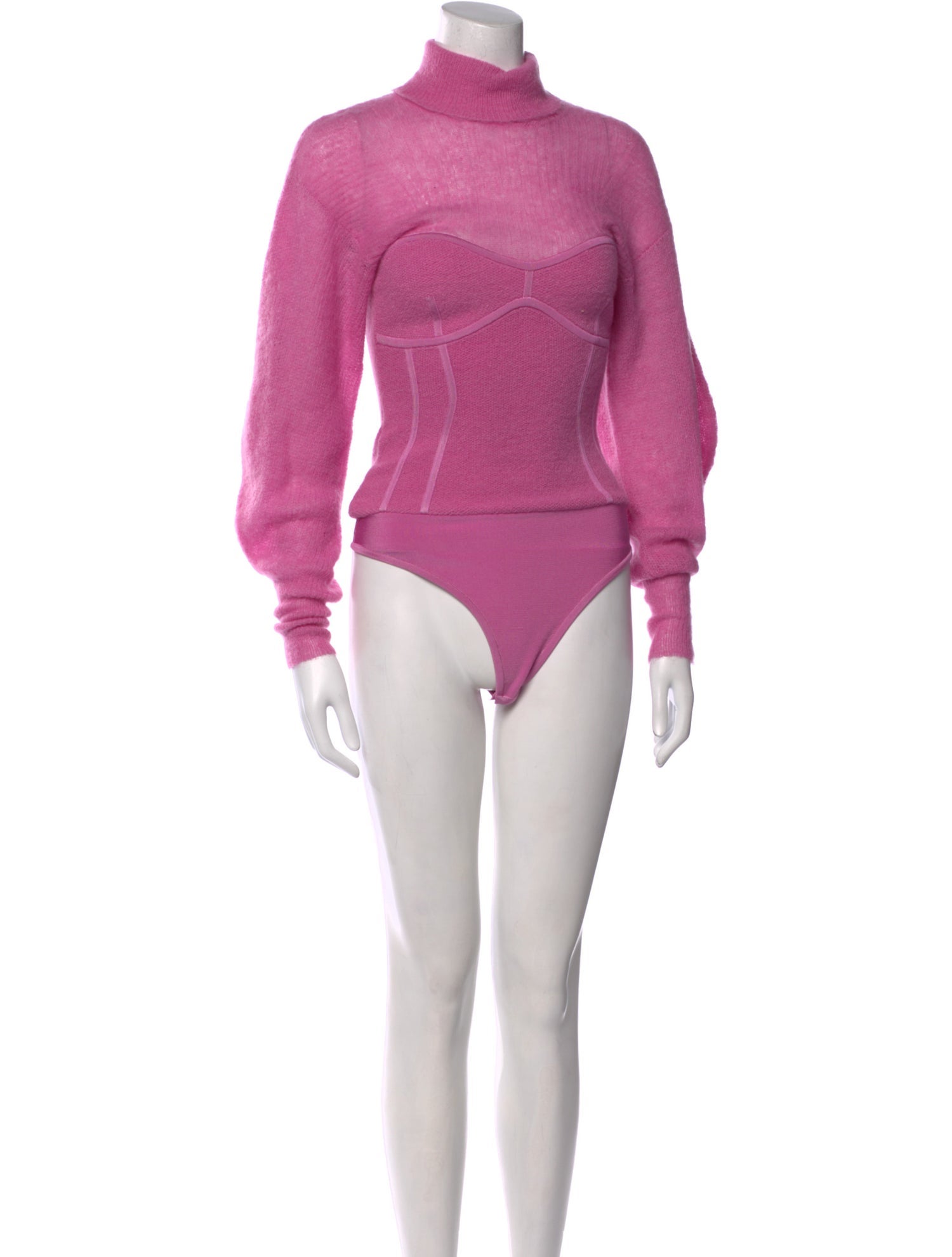 Herve Leger Turtleneck Long Sleeve Bodysuit