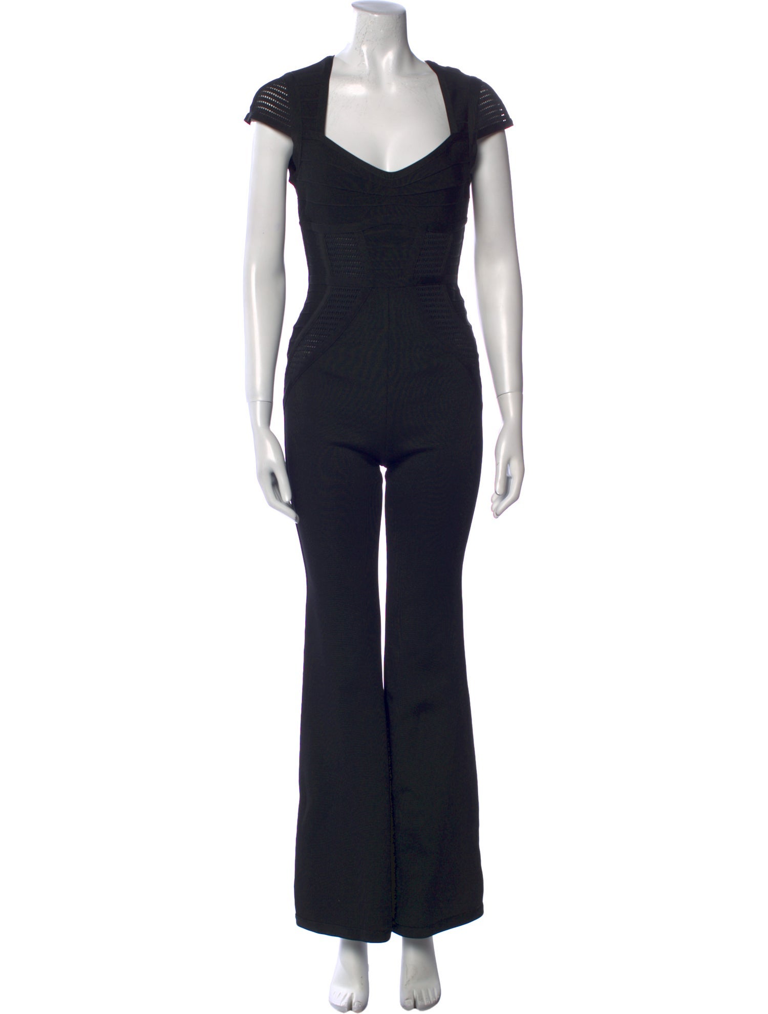 Herve Leger V-Neck Jumpsuit
