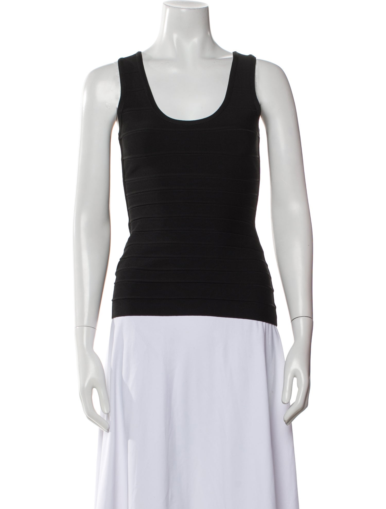 Herve Leger Scoop Neck Sleeveless Top