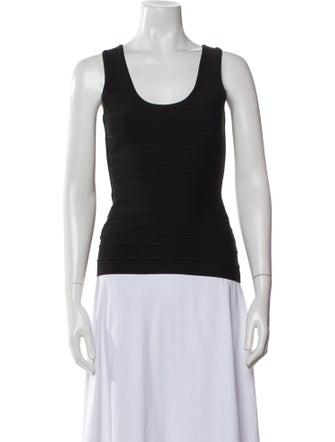 Herve Leger Scoop Neck Sleeveless Top