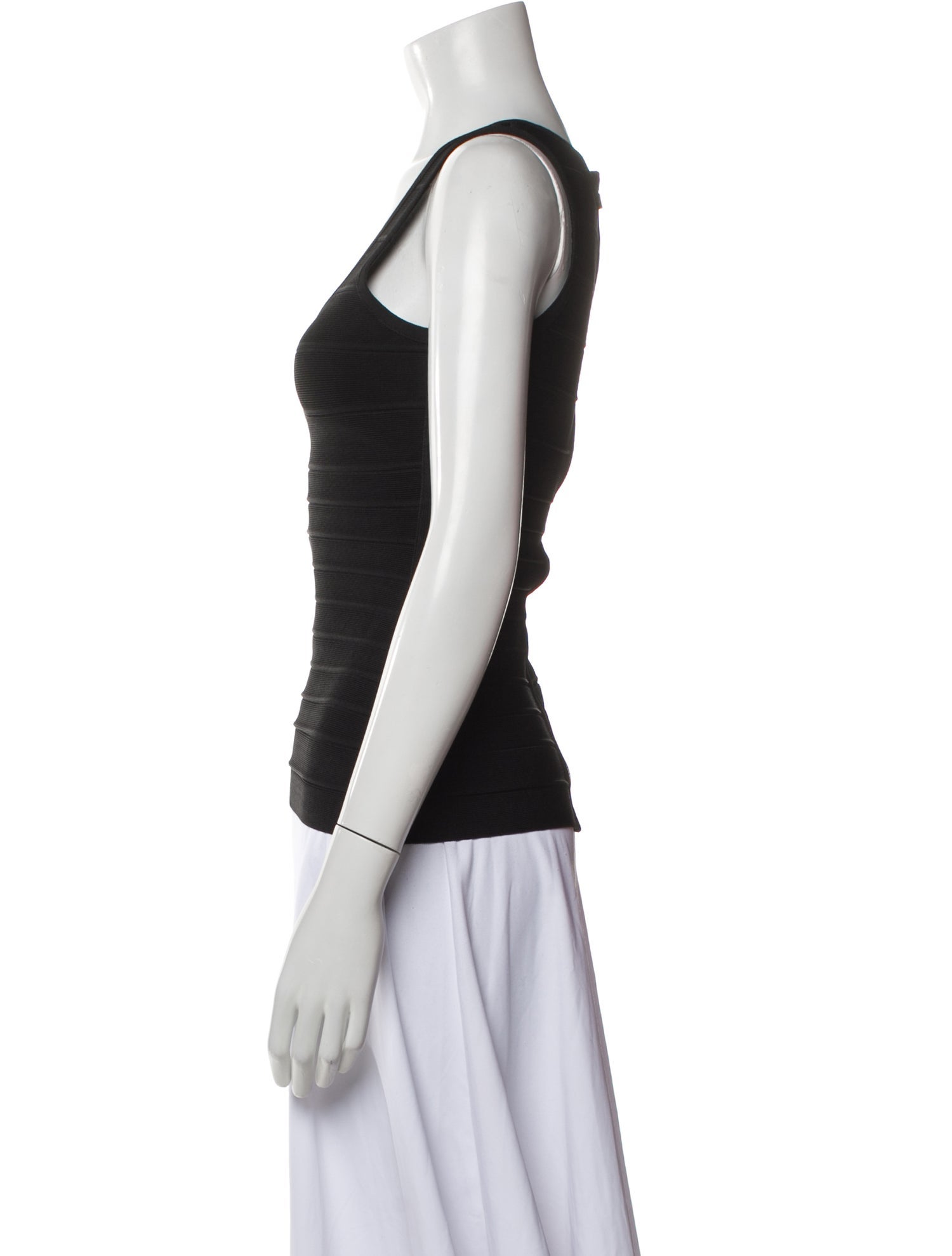 Herve Leger Scoop Neck Sleeveless Top