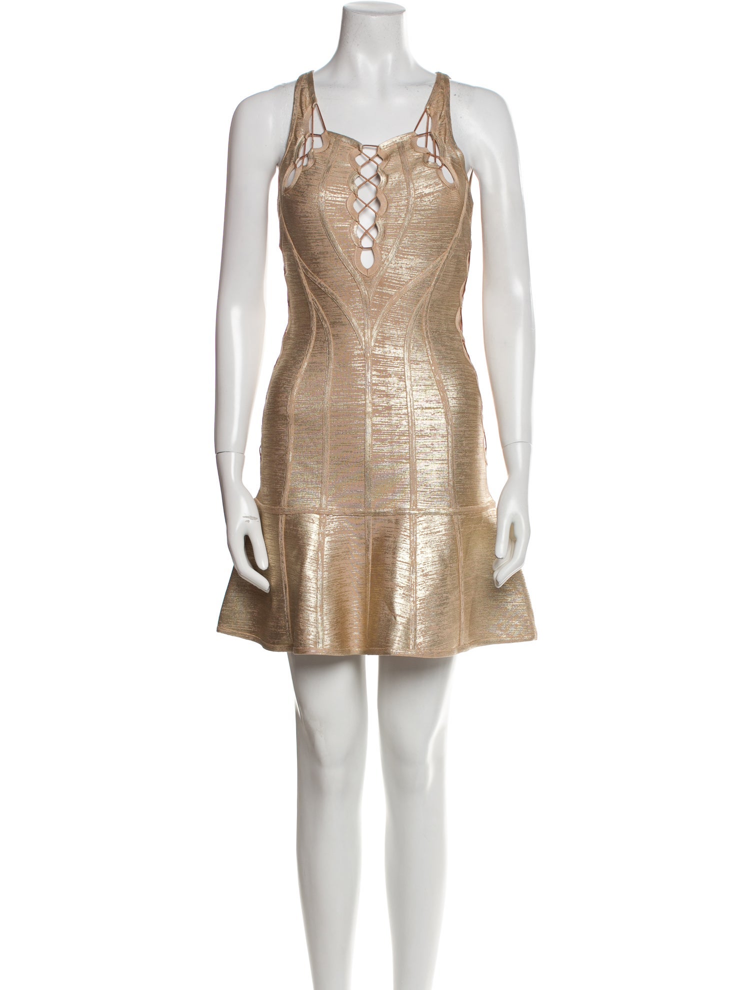 Herve Leger Square Neckline Mini Dress