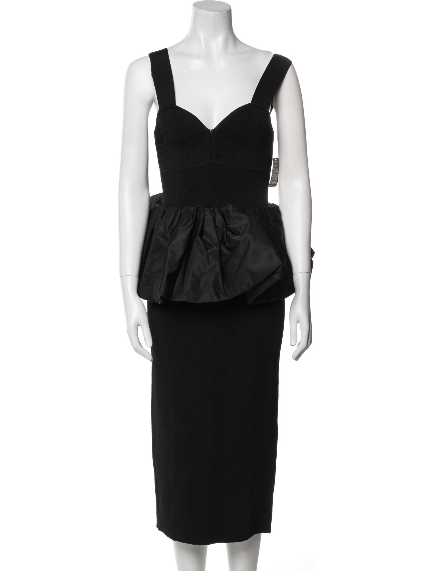 Herve Leger V-Neck Knee-Length Dress