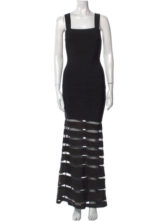Herve Leger Square Neckline Long Dress