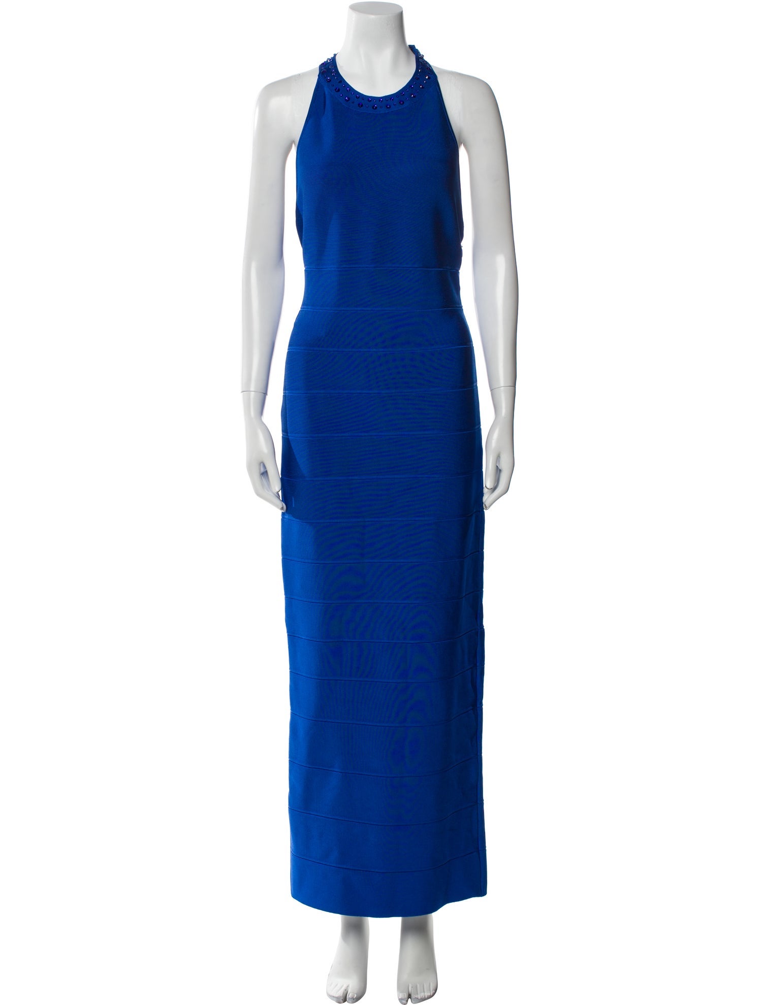 Herve Leger Crew Neck Long Dress