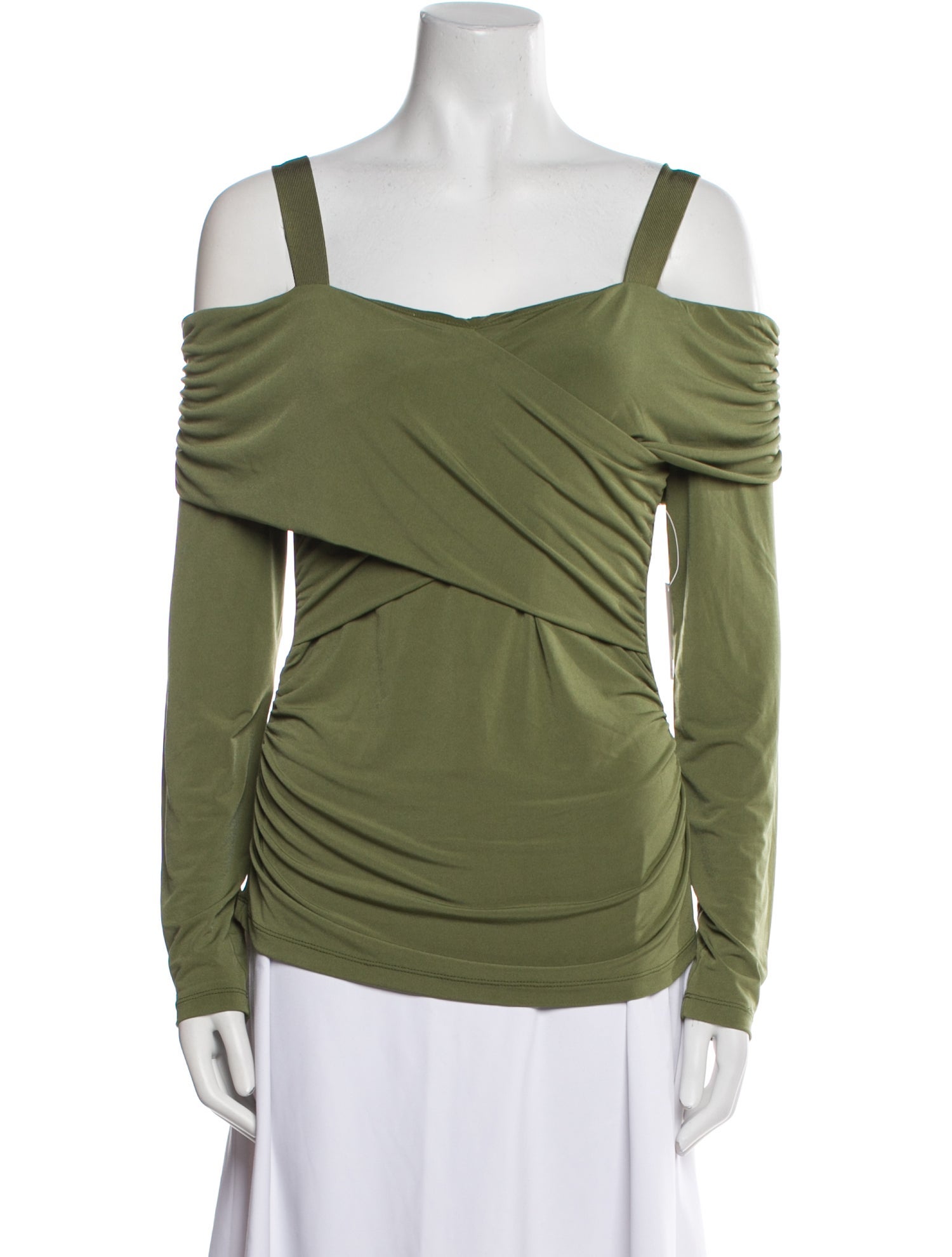 Herve Leger Square Neckline Long Sleeve Top