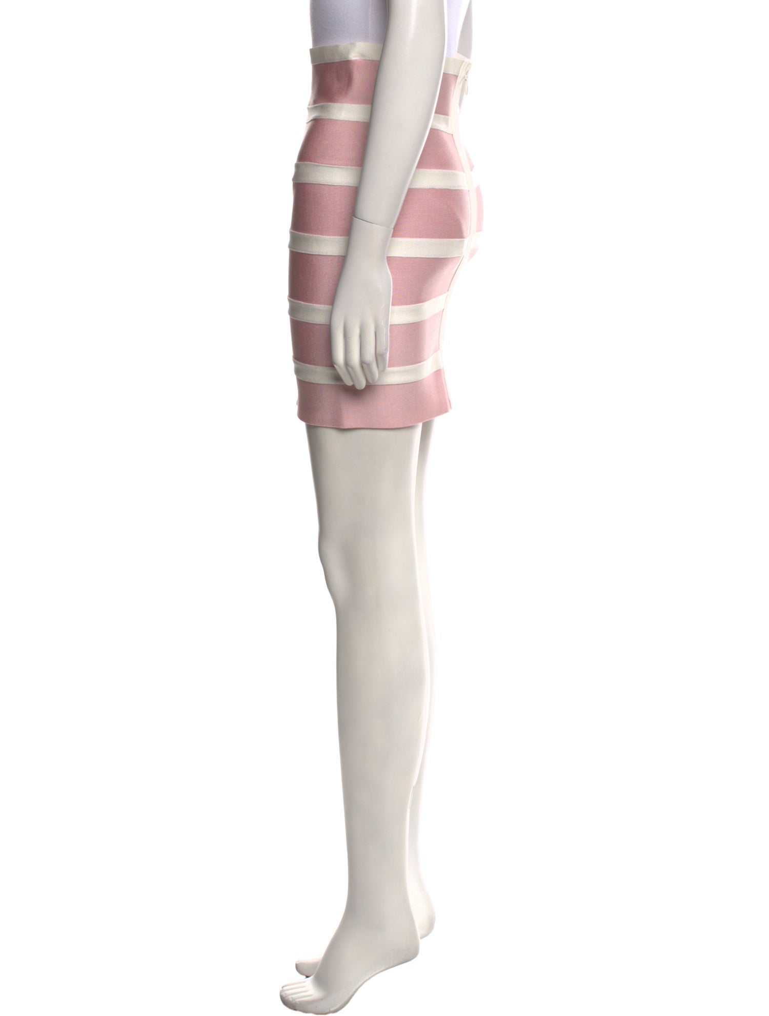 Herve Leger Striped Mini Skirt