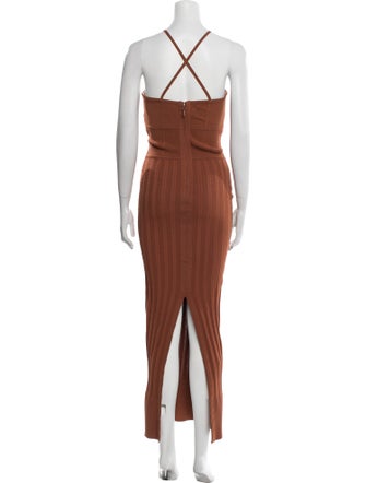 Herve Leger Square Neckline Long Dress