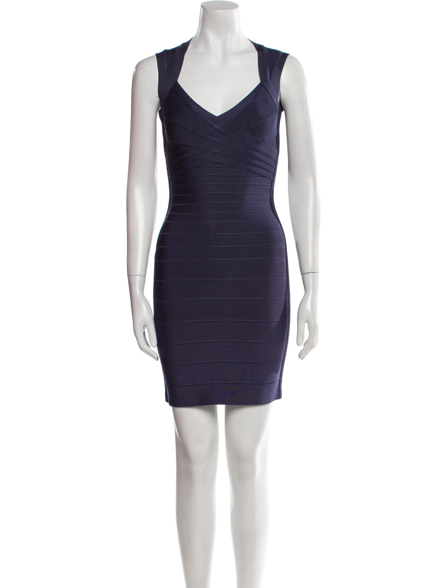 Herve Leger V-Neck Mini Dress