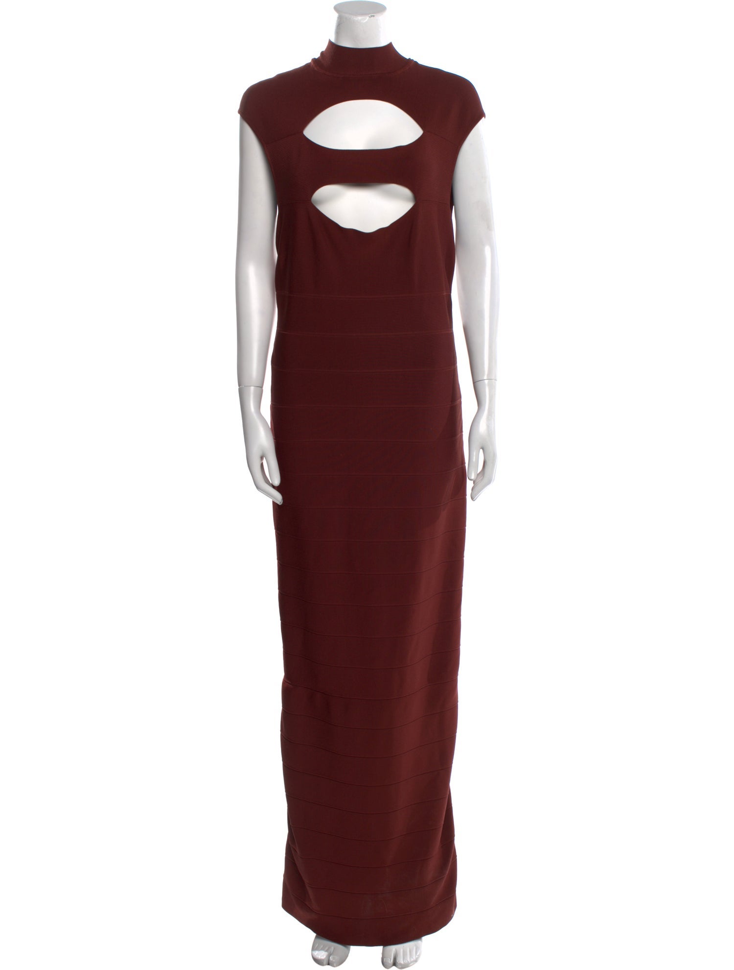 Herve Leger Mock Neck Long Dress