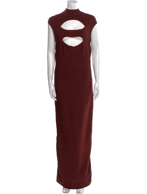 Herve Leger Mock Neck Long Dress