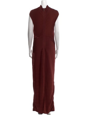 Herve Leger Mock Neck Long Dress