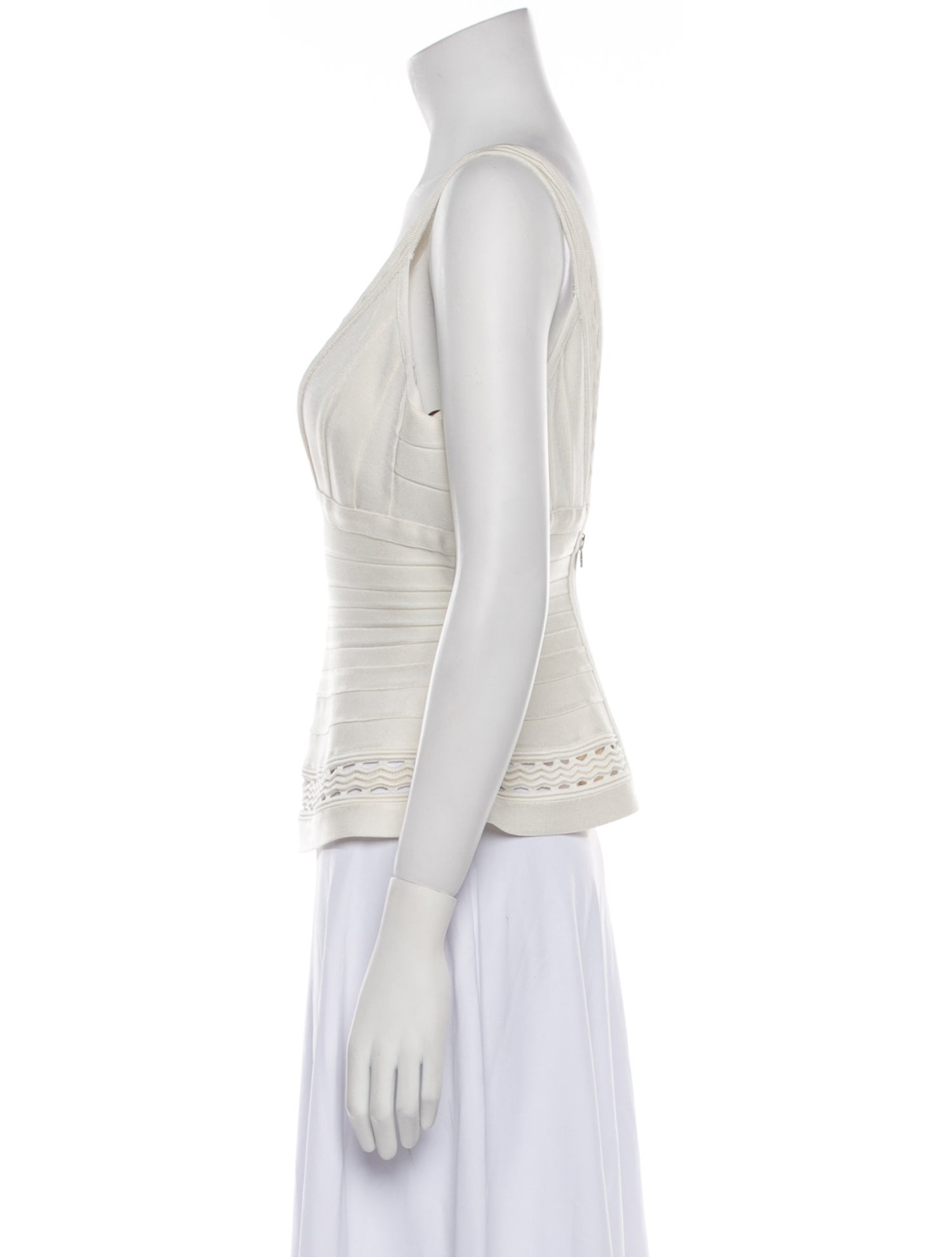 Herve Leger V-Neck Sleeveless Top