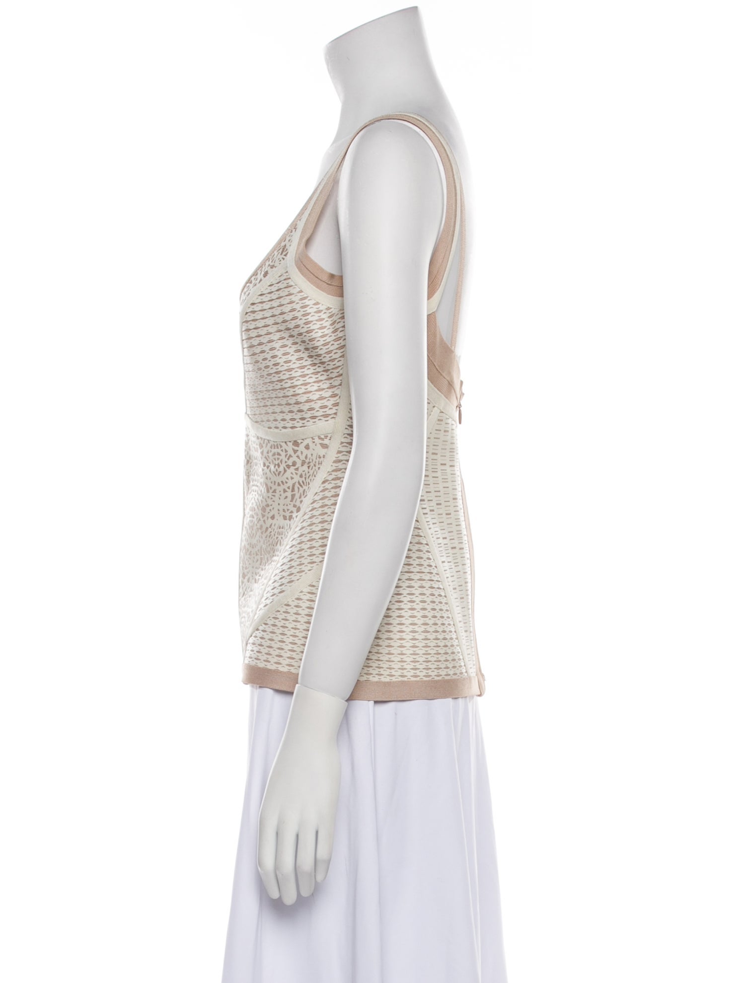 Herve Leger Printed Scoop Neck Top