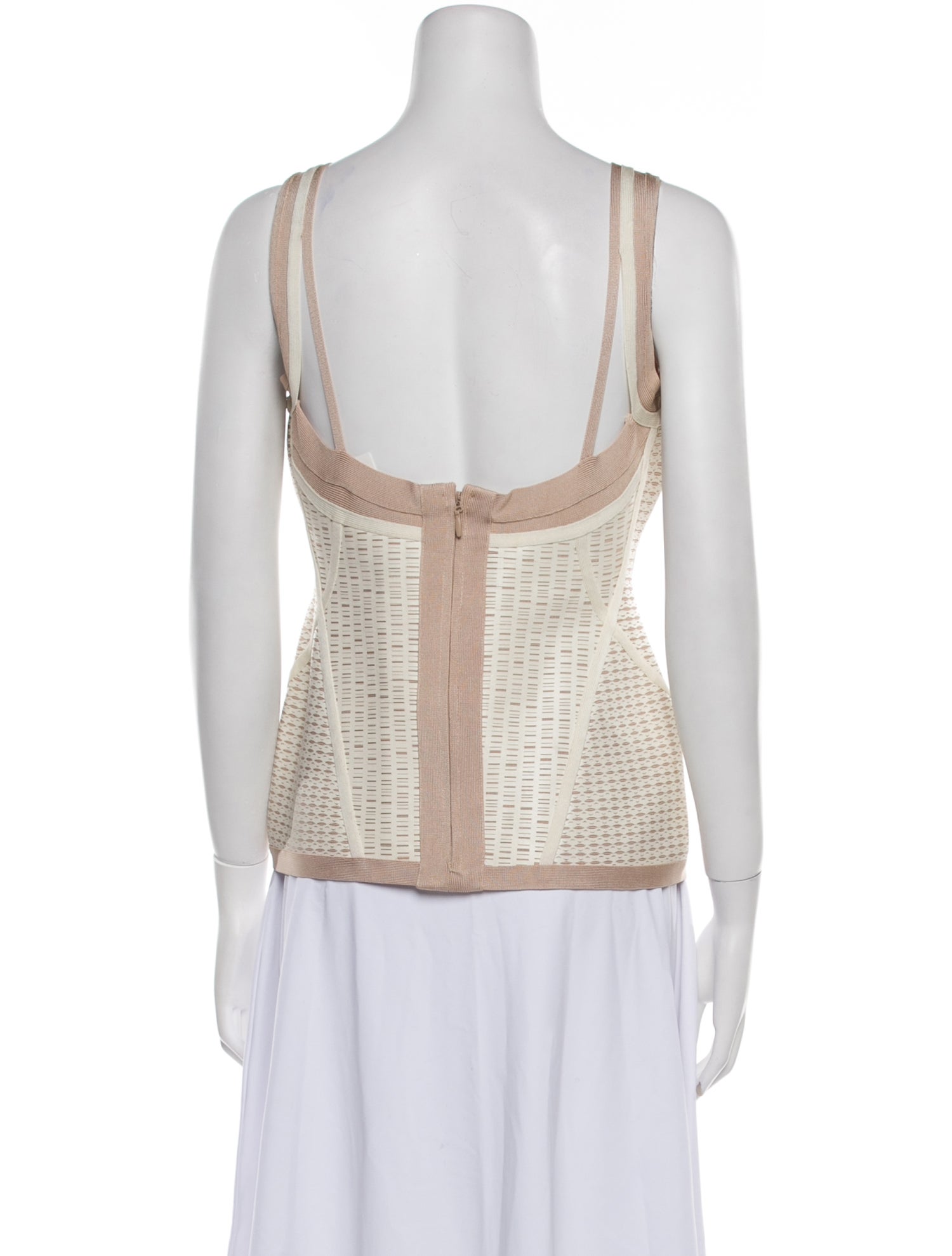 Herve Leger Printed Scoop Neck Top