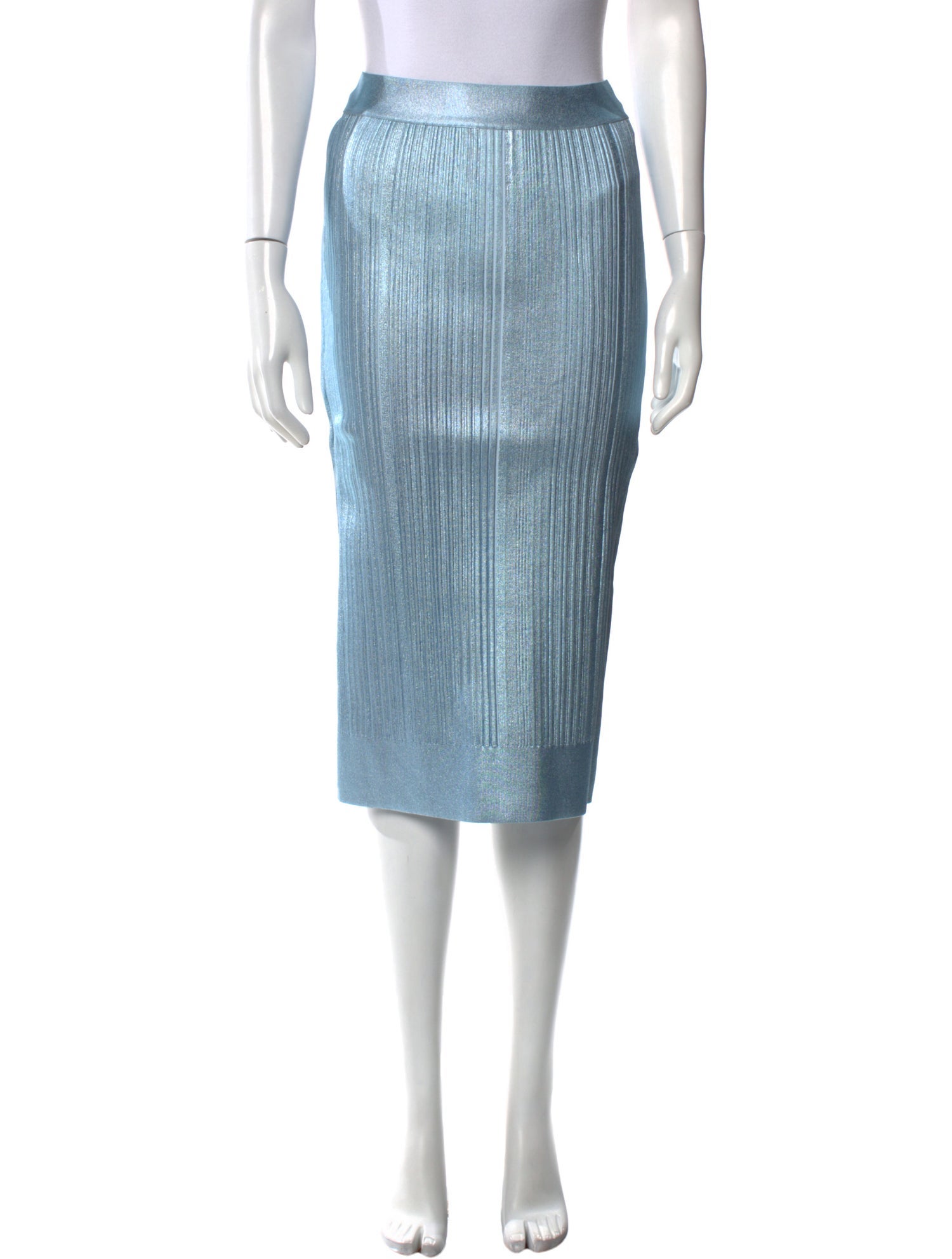 Herve Leger Pleated Accents Knee-Length Skirt