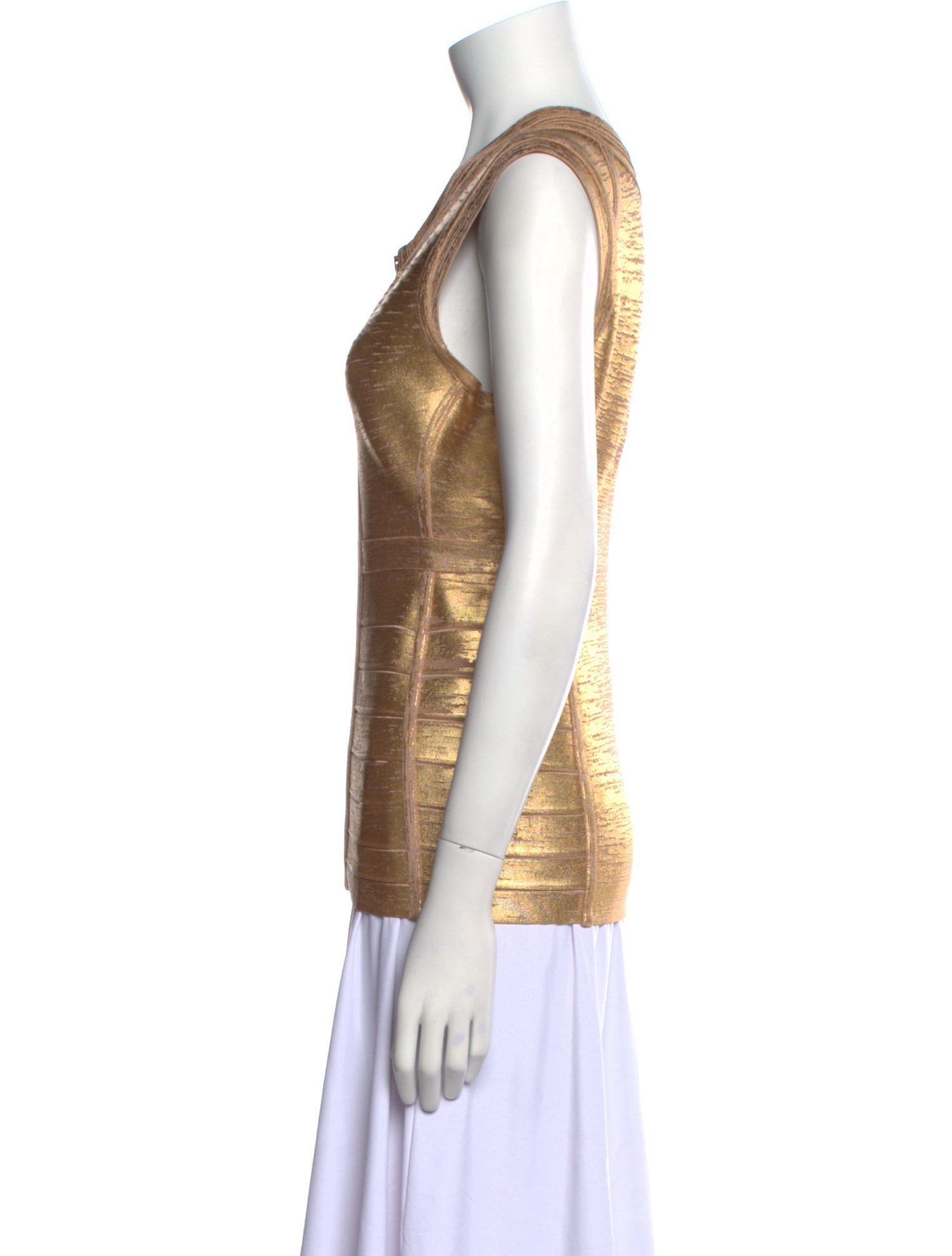 Herve Leger Square Neckline Sleeveless Top