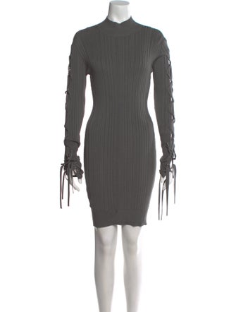 Herve Leger Mock Neck Mini Dress