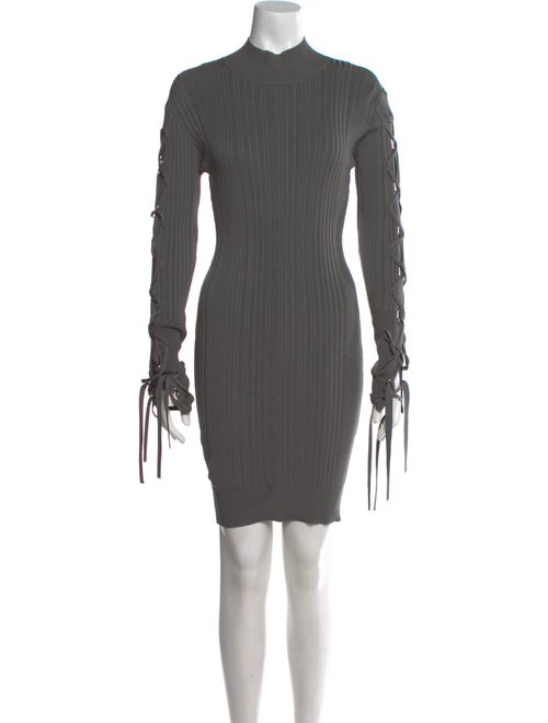 Herve Leger Mock Neck Mini Dress