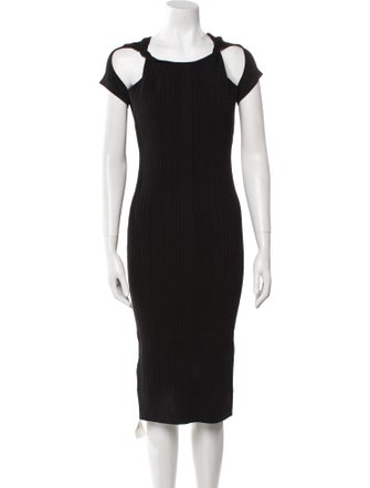 Herve Leger Scoop Neck Midi Length Dress