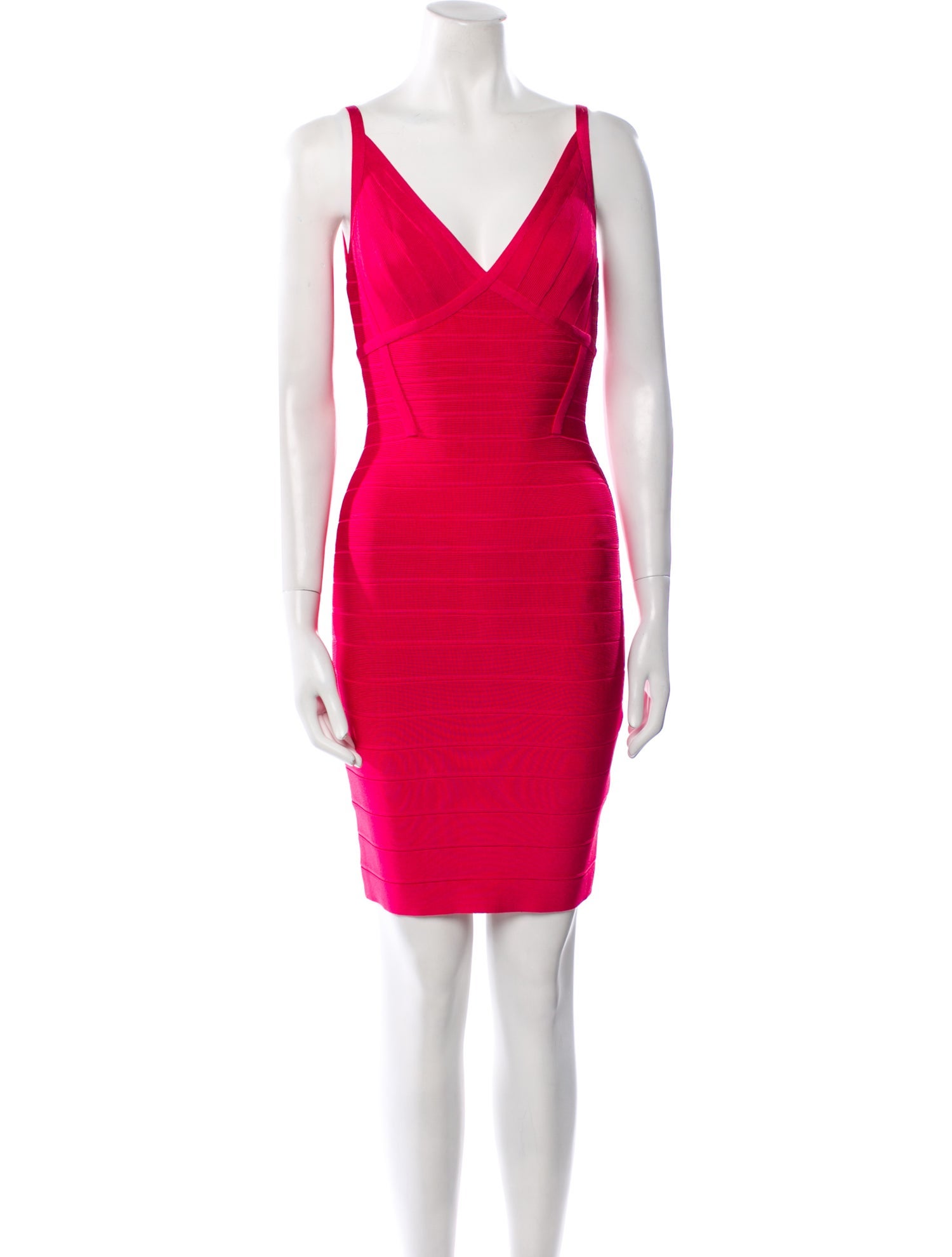 Herve Leger V-Neck Mini Dress