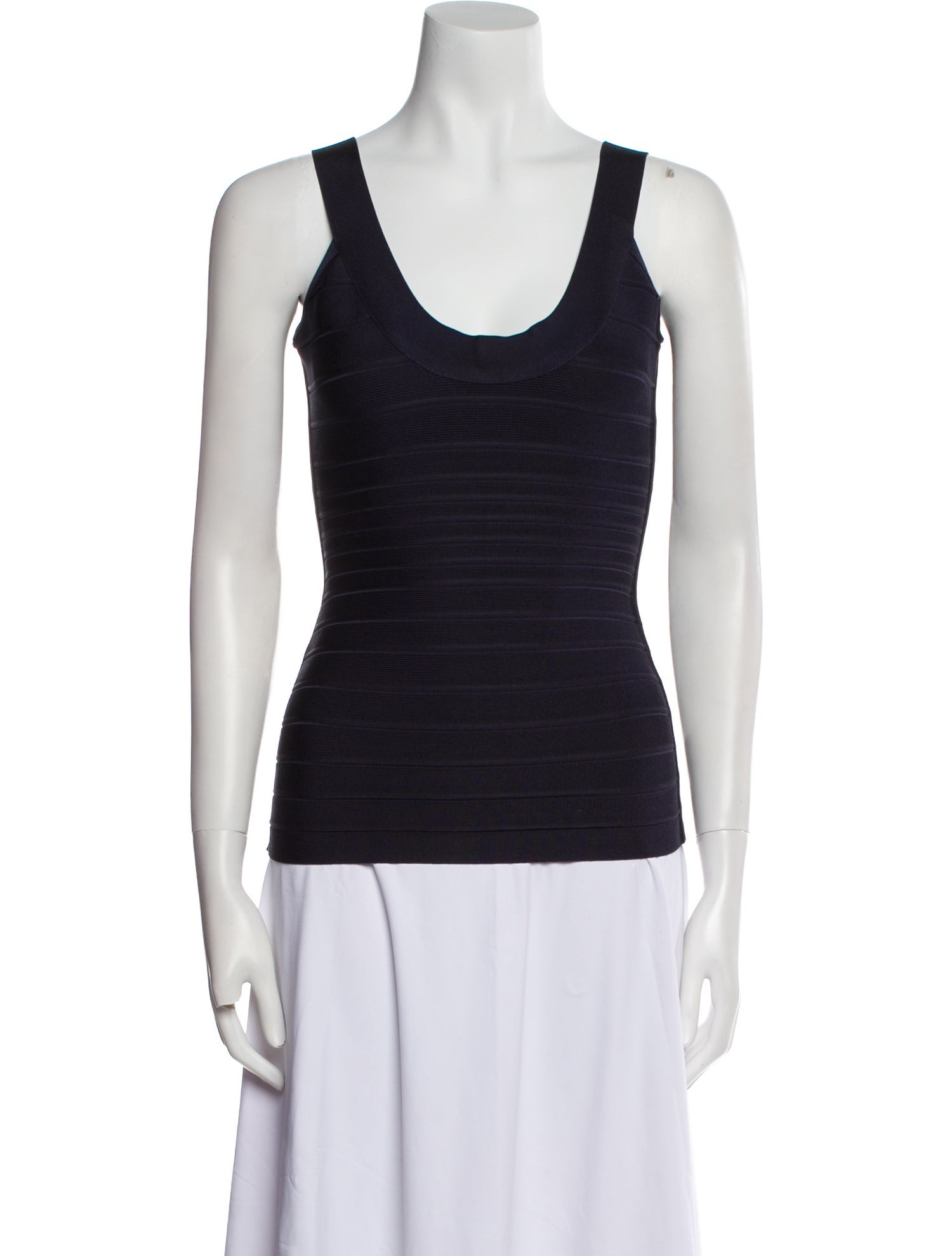 Herve Leger Scoop Neck Sleeveless Top