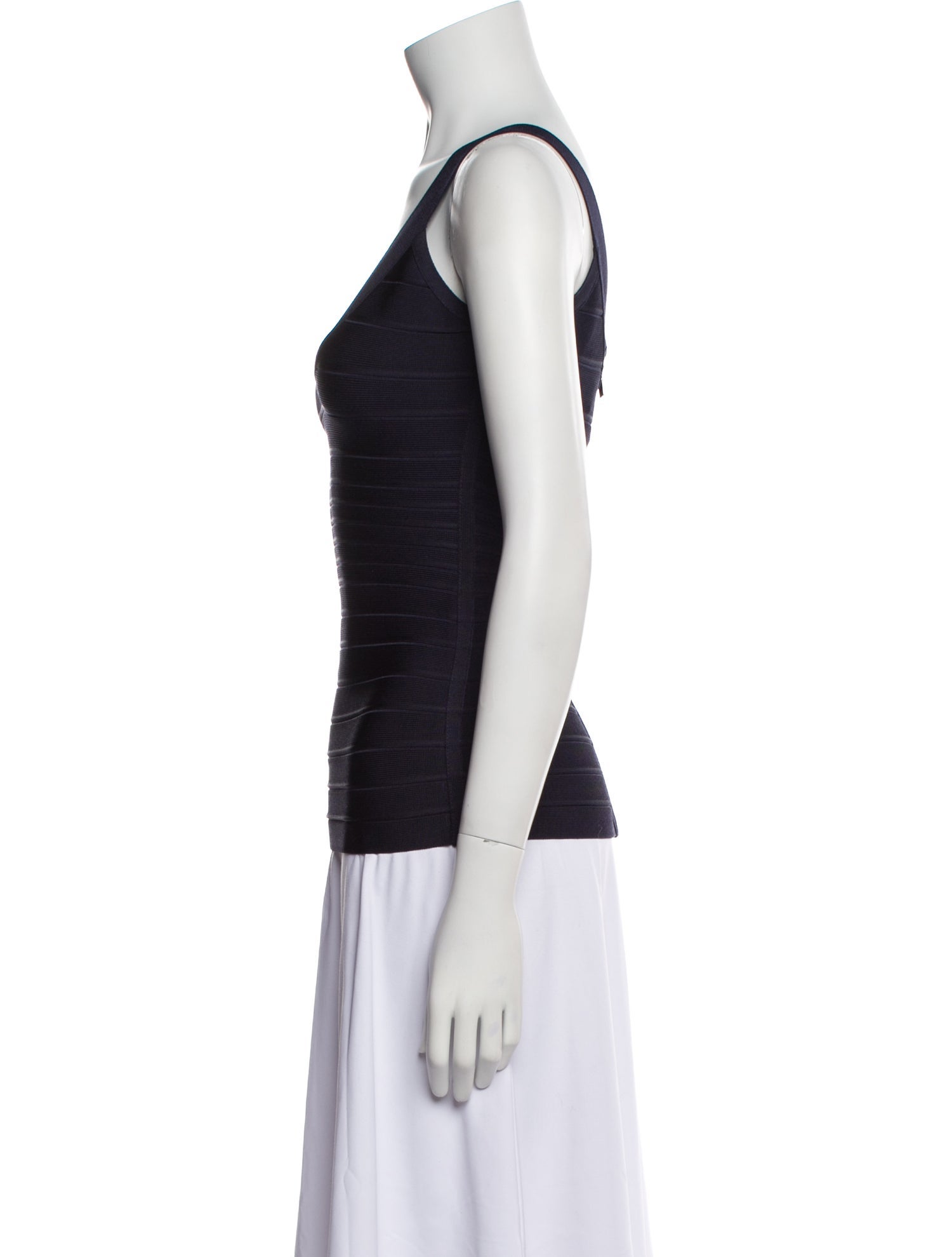 Herve Leger Scoop Neck Sleeveless Top