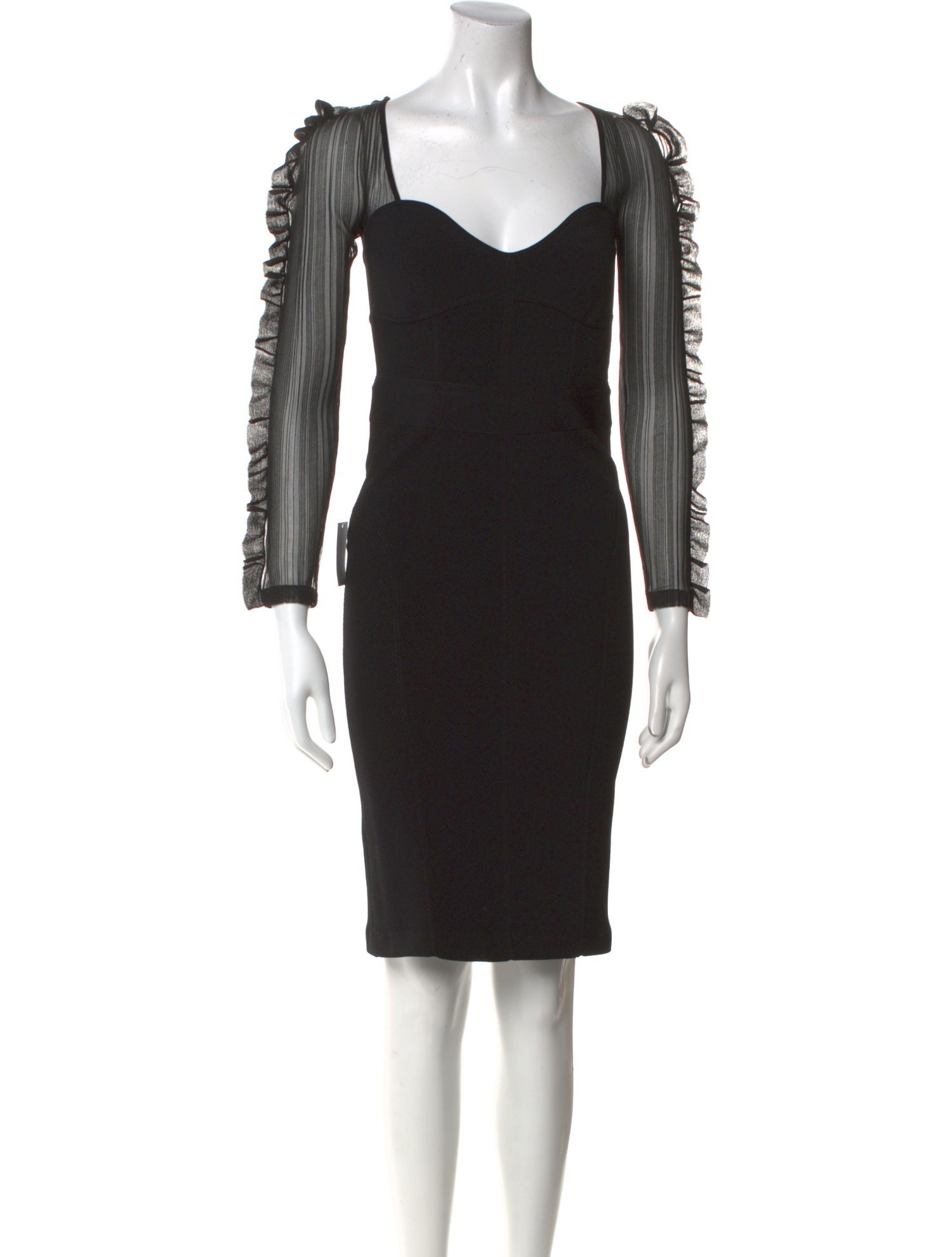 Herve Leger V-Neck Knee-Length Dress