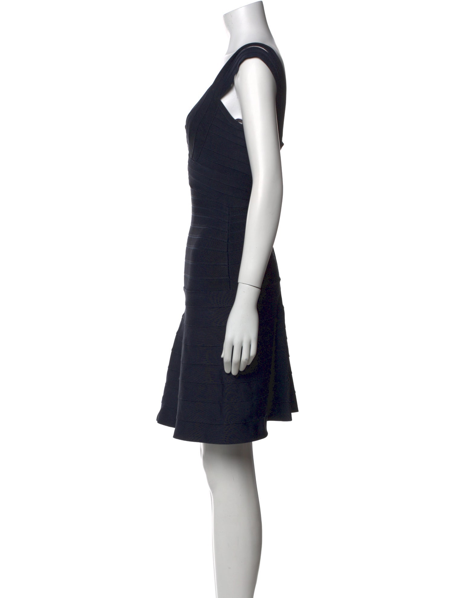 Herve Leger V-Neck Mini Dress