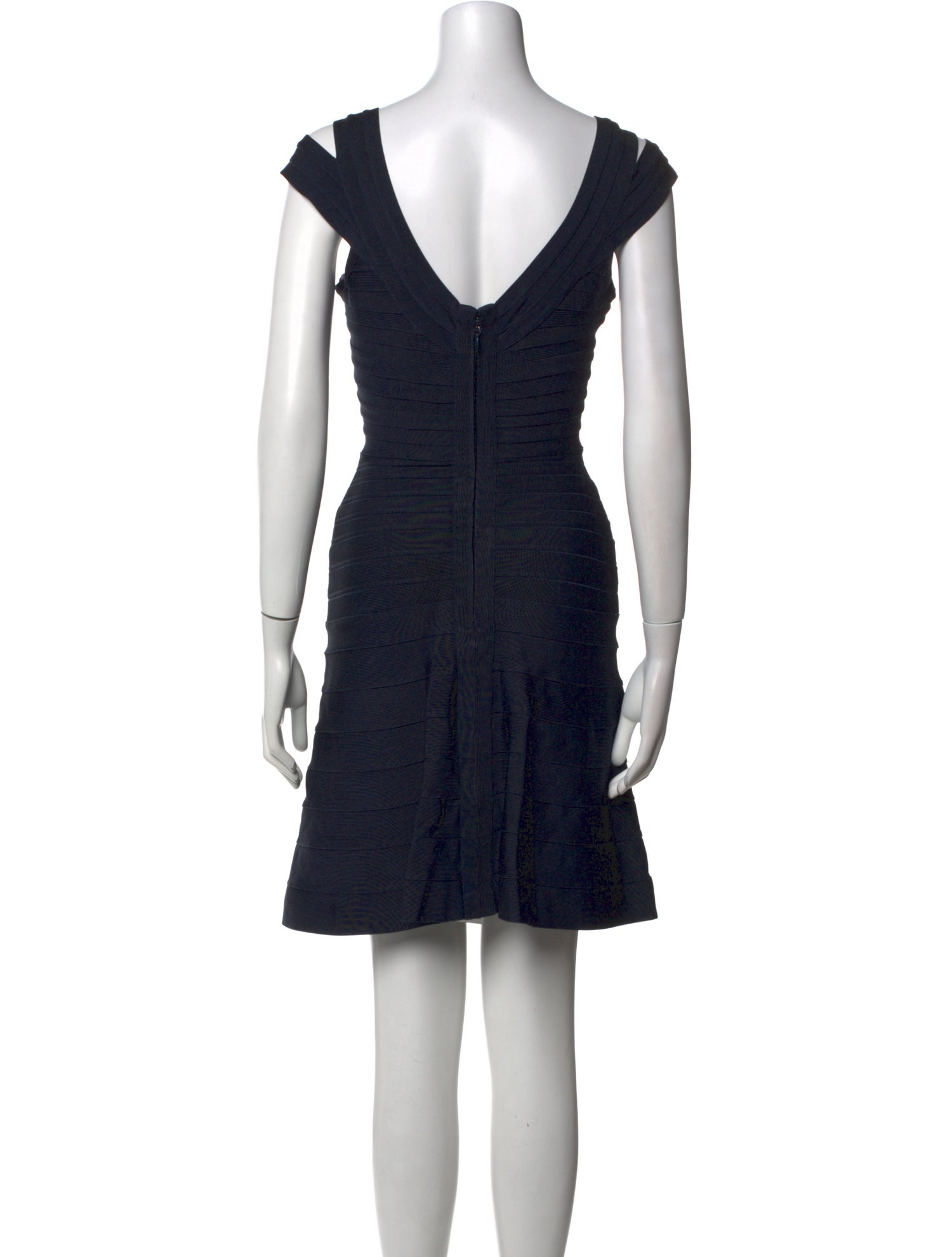 Herve Leger V-Neck Mini Dress